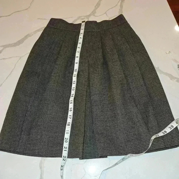 VTG Ysasu Paris Womens Wool Pleated Midi Skirt Brown Taupe Size Medium - Picture 7 of 8